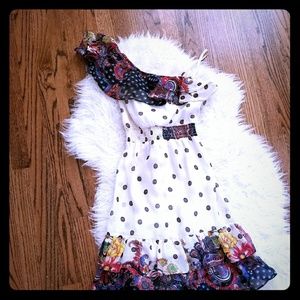 Paisley one shoulder optional dress